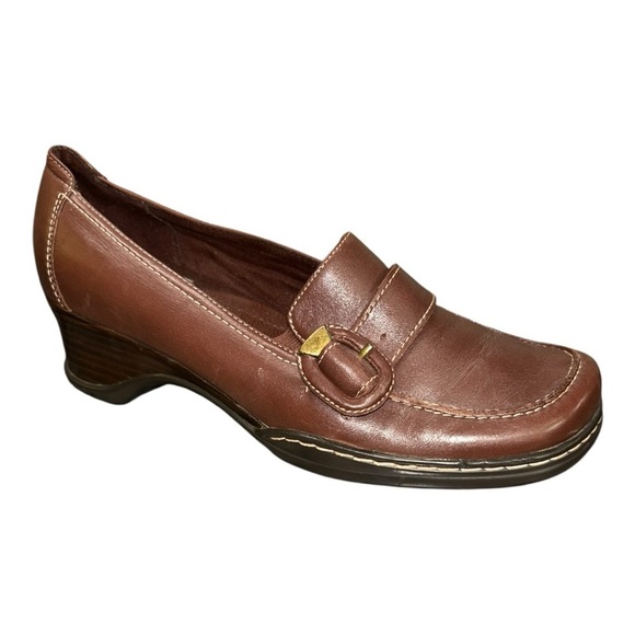 Naturalizer Leather Loafers Size 7.5 Olla Square Toe Slip On Shoes - Picture 12 of 16